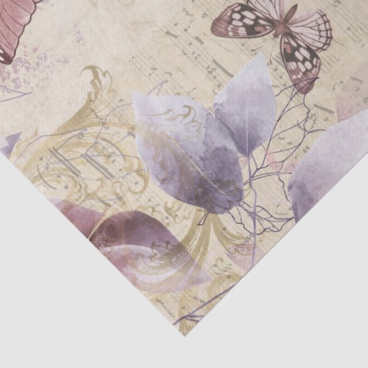 Antiek Butterfly Ephemera ontkoppeling Tissuepapier (Detail)