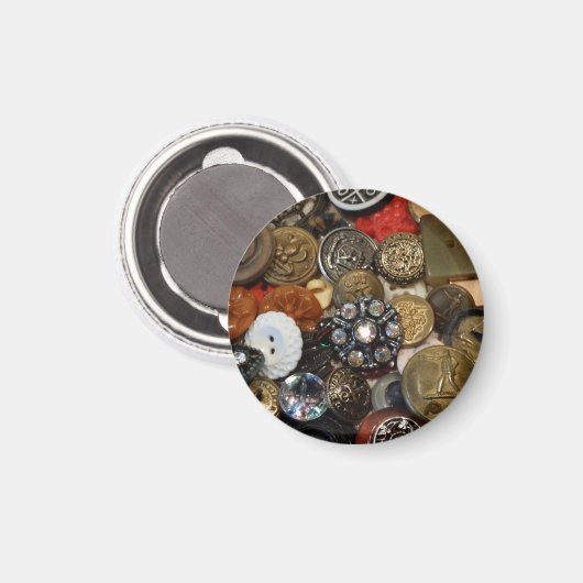 Antiek Button collage magneet (rond) (Voorkant / Achterkant)
