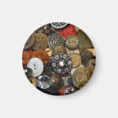 Antiek Button collage magneet (rond) (Voorkant)
