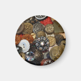 Antiek Button collage magneet (rond)