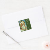 Antiek Cadeaureis Santa op maat Gepersonaliseerd c Vierkante Sticker (Envelop)