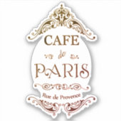 Antiek café Parijs Sticker (Voorkant)
