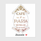 Antiek café Parijs Sticker (Vel)