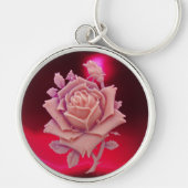 ANTIEK CAMEO/BEAUTIFUL PINK ROSE, Red Burgundy Sleutelhanger (Voorkant)
