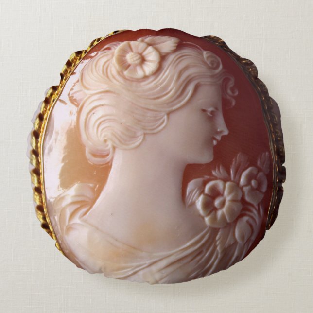 Antiek cameo,  cameo juwelen rond kussen (Voorkant)