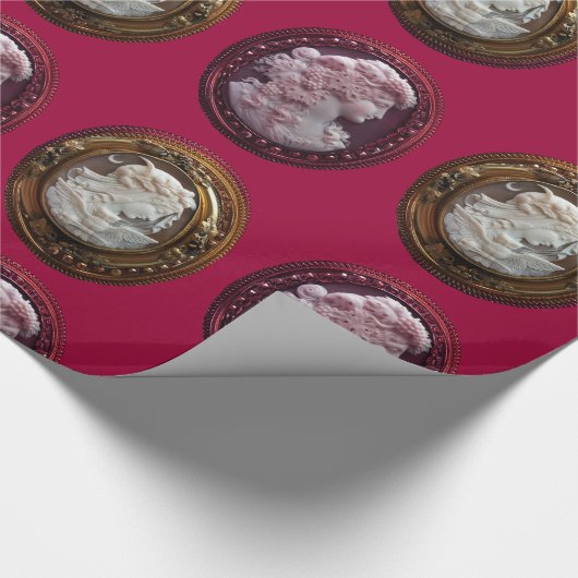 ANTIEK CAMEO DAMES ,DRUIVEN DRUIVEN EN UIL CADEAUPAPIER (Hoek)