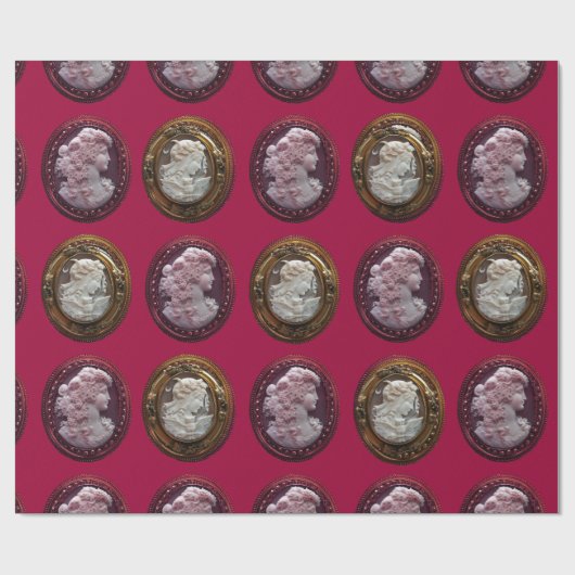 ANTIEK CAMEO DAMES ,DRUIVEN DRUIVEN EN UIL CADEAUPAPIER (Vlak)