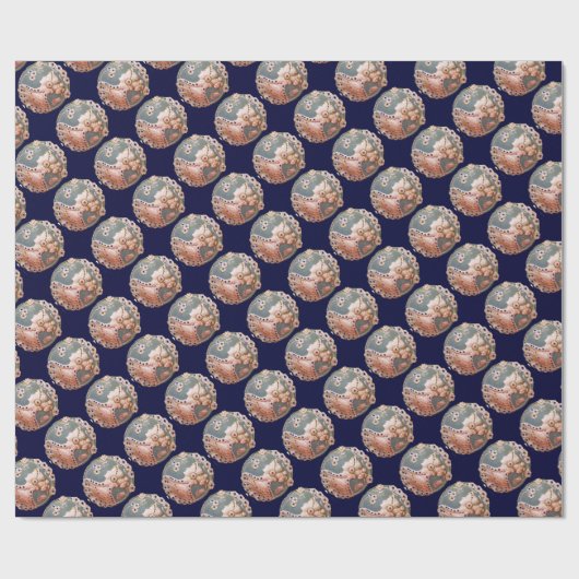 ANTIEK CAMEO / LADY MET BUTTERFLES EN STROMEN CADEAUPAPIER (Vlak)