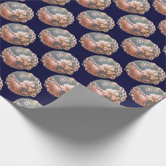 ANTIEK CAMEO / LADY MET BUTTERFLES EN STROMEN CADEAUPAPIER (Hoek)