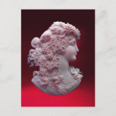 ANTIEK CAMEO, LADY MET DRUIVEN BRIEFKAART (Voorkant)