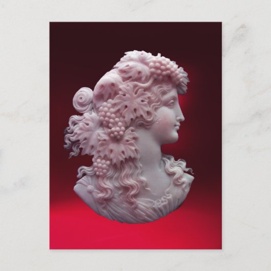 ANTIEK CAMEO, LADY MET DRUIVEN BRIEFKAART (Voorkant)
