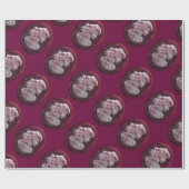 ANTIEK CAMEO, LADY MET DRUIVEN EN DRUIVEN CADEAUPAPIER (Vlak)