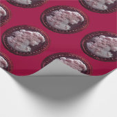 ANTIEK CAMEO, LADY MET DRUIVEN EN DRUIVEN CADEAUPAPIER (Hoek)