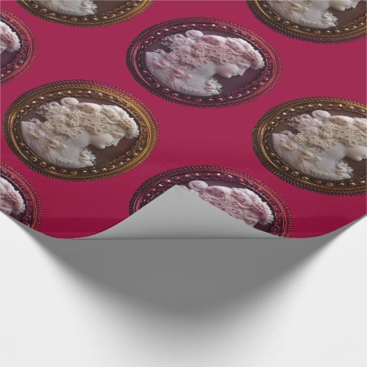 ANTIEK CAMEO, LADY MET DRUIVEN EN DRUIVEN CADEAUPAPIER (Hoek)