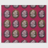 ANTIEK CAMEO, LADY MET DRUIVEN EN DRUIVEN CADEAUPAPIER (Vlak)