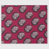 ANTIEK CAMEO, LADY MET DRUIVEN EN DRUIVEN CADEAUPAPIER (Vlak)