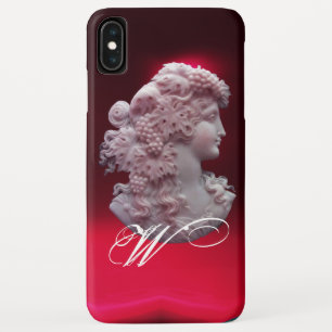 ANTIEK CAMEO, LADY MET DRUIVEN EN DRUIVEN iPhone XS MAX HOESJE