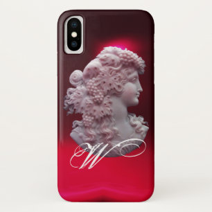 ANTIEK CAMEO, LADY MET DRUIVEN EN DRUIVEN iPhone X HOESJE
