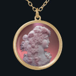 ANTIEK CAMEO, LADY MET DRUIVEN EN DRUIVEN GOUD VERGULDEN KETTING<br><div class="desc">Oude cammeo jewel met een mooi vrouwenprofiel met lange haarversieringen met druiven en druiven voor de wijngaarden</div>