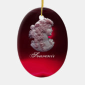 ANTIEK CAMEO, LADY MET DRUIVEN EN DRUIVEN KERAMISCH ORNAMENT (Voorkant)