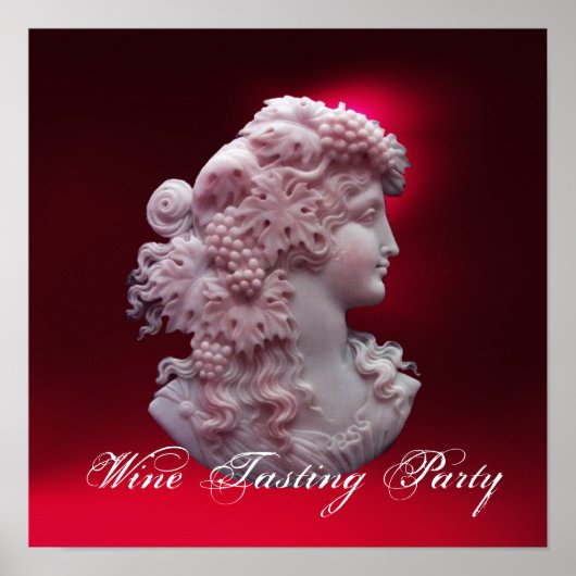 ANTIEK CAMEO, LADY MET DRUIVEN EN DRUIVEN POSTER (Voorkant)