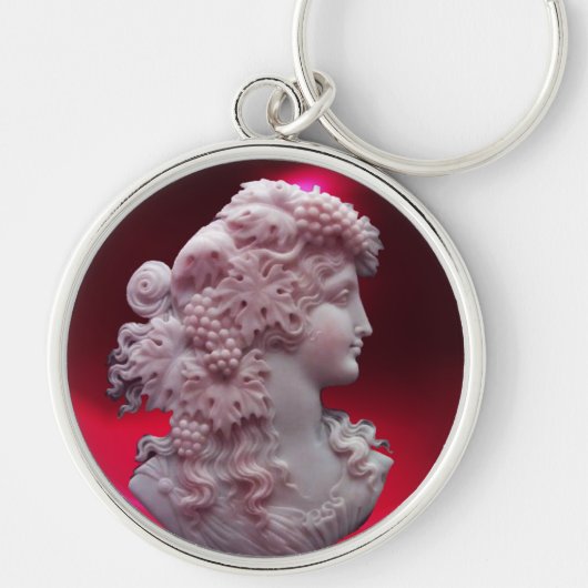 ANTIEK CAMEO, LADY MET DRUIVEN EN DRUIVEN SLEUTELHANGER (Voorkant)