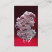 ANTIEK CAMEO, LADY MET DRUIVEN EN DRUIVEN VISITEKAARTJE (Achterkant)