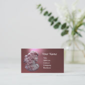 ANTIEK CAMEO, LADY MET DRUIVEN EN DRUIVEN VISITEKAARTJE (Staand voorkant)