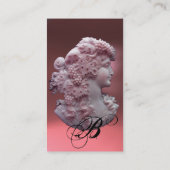 ANTIEK CAMEO, LADY MET DRUIVEN EN DRUIVEN VISITEKAARTJE (Achterkant)