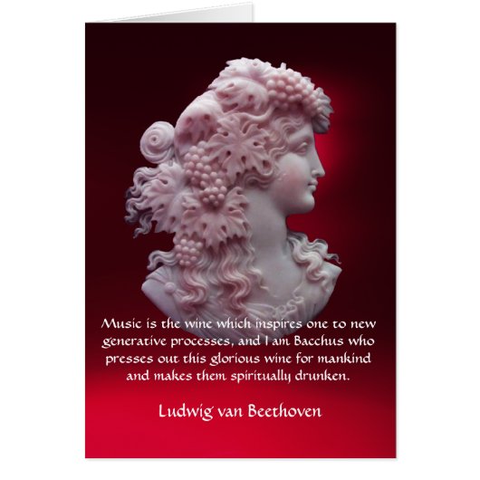 ANTIEK CAMEO, LADY MET DRUIVEN, WIJNMUZIEKQUOTE (Voorkant)