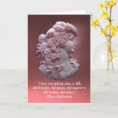 ANTIEK CAMEO, LADY MET DRUIVEN, WIJNQUOTE KAART (Gele Bloem)