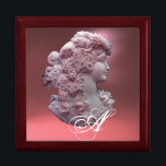ANTIEK CAMEO, LADY MET DRUIVENMONOGRAM CADEAUDOOSJE<br><div class="desc">Elegant antieke cammeojuweel met een mooi vrouwenprofiel met lange haarversieringen met druiven en druiven voor de wijngaarden met roze gekksteen.Deel van "Seizoensgroenten".Dit stijlvolle ontwerp is perfect voor voedingsdeskundigen,  diëtisten,  cateraars,  restaurants,  voorbereiding of restaurants,  catering,  wijnindustrie.</div>