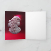 ANTIEK CAMEO, LADY MET DRUIVENMONOGRAM NOTITIEKAARTJE (Binnen)