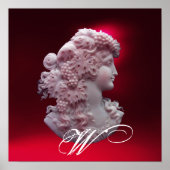 ANTIEK CAMEO, LADY MET DRUIVENMONOGRAM POSTER (Voorkant)