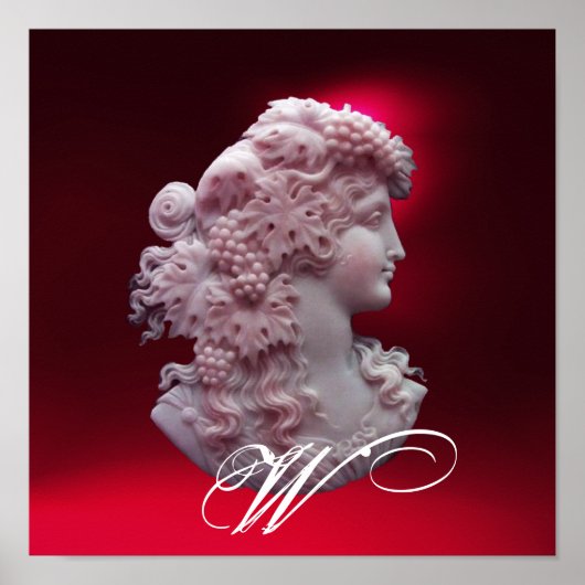 ANTIEK CAMEO, LADY MET DRUIVENMONOGRAM POSTER (Voorkant)