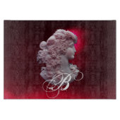 ANTIEK CAMEO, LADY MET DRUIVENMONOGRAM SNIJPLANK (Voorkant)