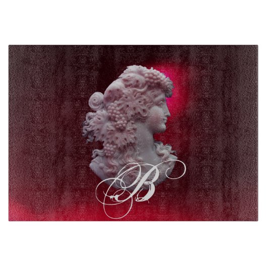 ANTIEK CAMEO, LADY MET DRUIVENMONOGRAM SNIJPLANK (Voorkant)