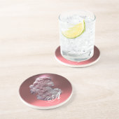 ANTIEK CAMEO, LADY MET DRUIVENMONOGRAM ZANDSTEEN ONDERZETTER (Zijkant)