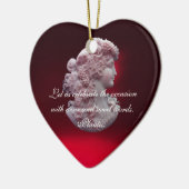 ANTIEK CAMEO, LADY MET DRUIVENWIJNQUOTE Hart Keramisch Ornament (Links)