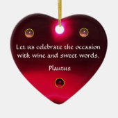 ANTIEK CAMEO, LADY MET DRUIVENWIJNQUOTE Hart Keramisch Ornament (Voorkant)