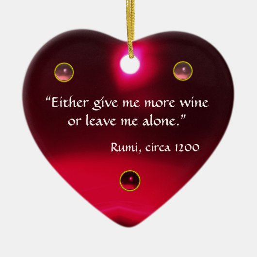 ANTIEK CAMEO, LADY MET DRUIVENWIJNQUOTE Hart Keramisch Ornament (Voorkant)