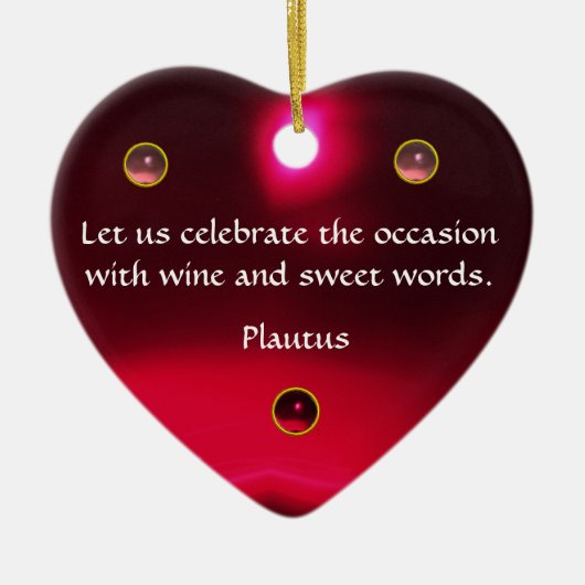 ANTIEK CAMEO, LADY MET DRUIVENWIJNQUOTE Hart Keramisch Ornament (Voorkant)