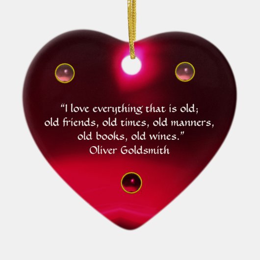 ANTIEK CAMEO, LADY MET DRUIVENWIJNQUOTE Hart Keramisch Ornament (Voorkant)