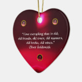 ANTIEK CAMEO, LADY MET DRUIVENWIJNQUOTE Hart Keramisch Ornament (Links)