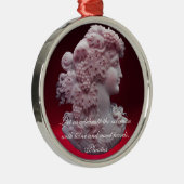 ANTIEK CAMEO, LADY MET DRUIVENWIJNQUOTEN METALEN ORNAMENT (Rechts)