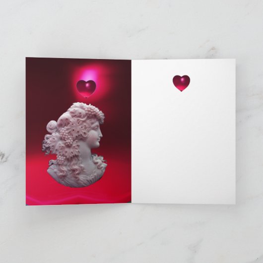 ANTIEK CAMEO, LADY MET Valentijnsdag VAN DRUIVEN Feestdagen Kaart (Binnen)