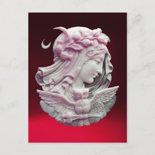 ANTIEK CAMEO, MOON LADY OF NACHT MET EIGEN BRIEFKAART (Voorkant)