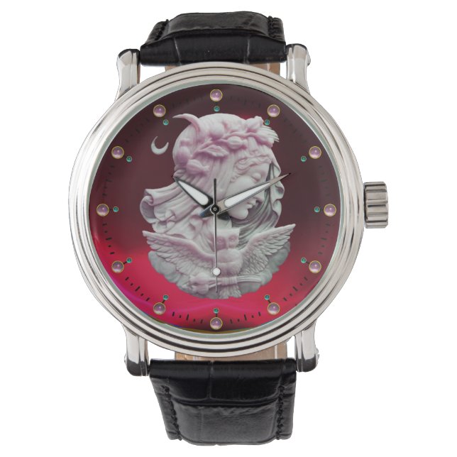 ANTIEK CAMEO, MOON LADY OF NACHT MET EIGEN HORLOGE (Voorkant)