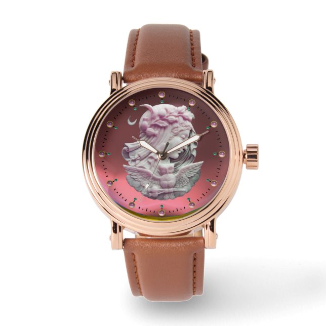ANTIEK CAMEO, MOON LADY OF NACHT MET EIGEN HORLOGE (Voorkant)