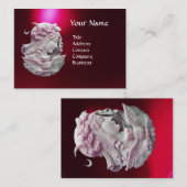 ANTIEK CAMEO, MOON LADY OF NACHT MET EIGEN VISITEKAARTJE (Voorkant / Achterkant)